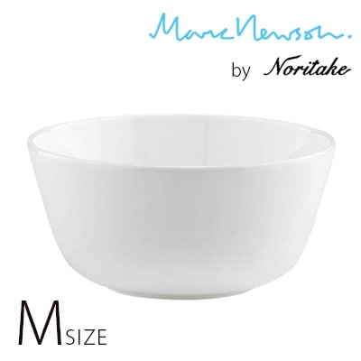 【ノリタケ】マーク・ニューソン・コレクション ボウル Mサイズ 直径147×高さ71mm 容量720ml<br>マークニューソン<br>ボーンチャイナ タイ 洋食器 オーストラリア 皿 ボウル ホワイト<br>【RCP】
