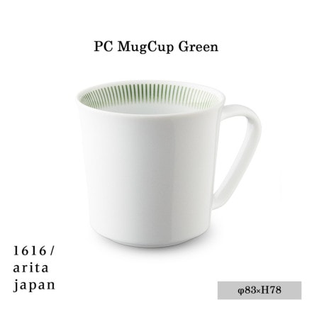 ��PC Outline collection��1616/arita japan PC MugCup Green ��PC �ޥ����åס����꡼���Pierre  Charpin �ԥ����륷���ѥ�/ͭ�ľ�/����/��/plate/TY�ѥ쥹/ɴ��ƫ��/4560440841886/��83mm�ߡ�H78mm  <br>
