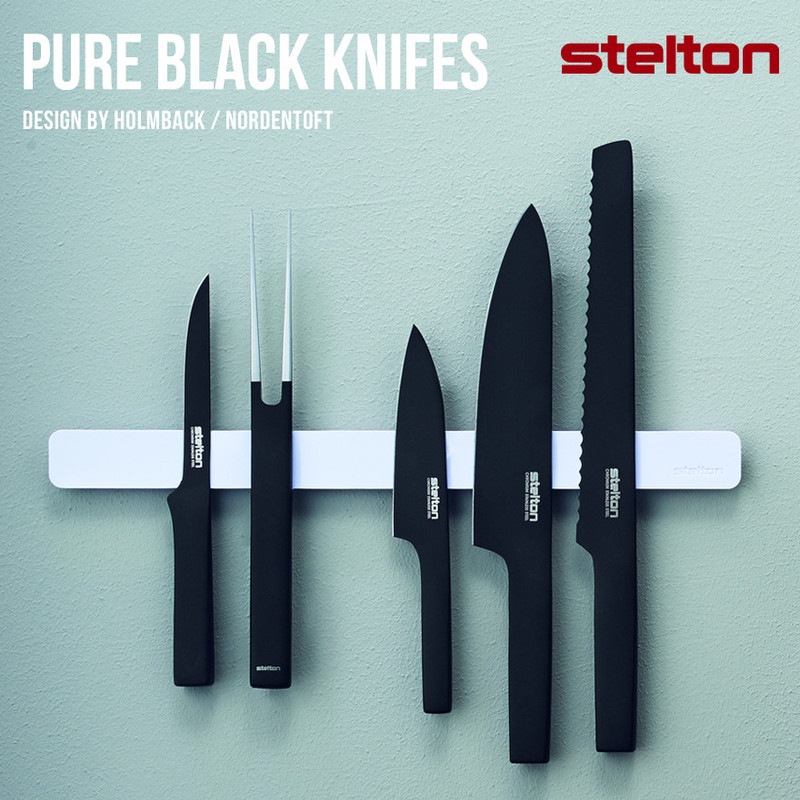 【Stelton】ピュアホワイト マグネティックナイフホルダー 42cm 【X-120】Pure White Knife magnet  デザイナー：Holmback/Nordentoft ステルトン<br>ペティナイフ/包丁/ステンレスクロム/樹脂コーティング/北欧/Pure Black knifes/5709846011359/X-120<br>【RCP】