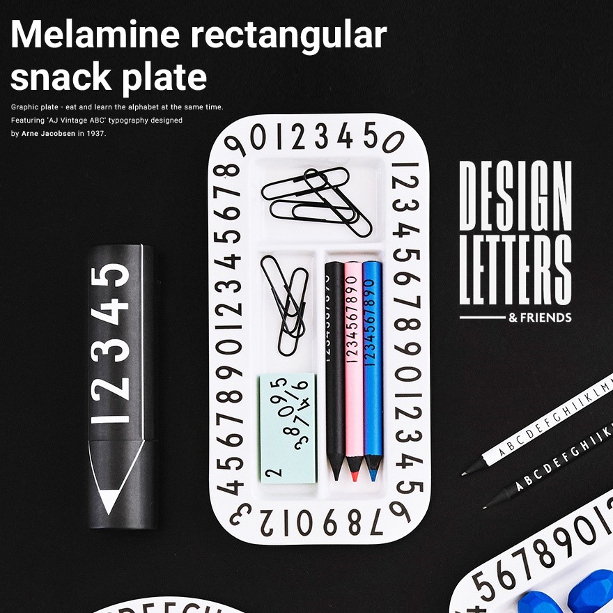 【正規販売店】【DESIGN LETTERS】RECTANGULAR　メラミンスナックプレート20201005<br>デザインレターズ/皿/Arne Jacobsen/アルネ・ヤコブセン【コンビニ受取対応商品】【RCP】
