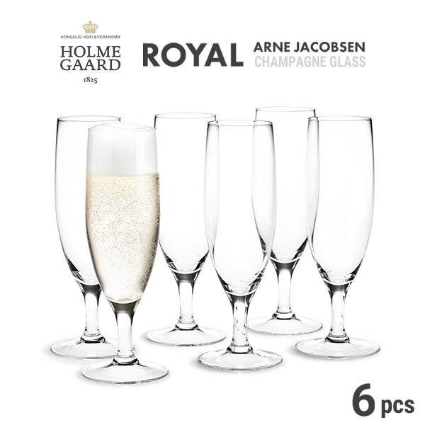 HOLMEGAARD ホルムガード ROYAL シャンパングラス6pcs<br>Arne Jacobsen アルネ・ヤコブセン シャンパングラス 発泡酒 北欧【コンビニ受取対応商品】【RCP】