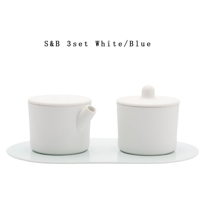 【有田焼/磁器】1616/arita japan S&B 3set White×Blue　S&B　3点SET ホワイト×ブルー　ショルテン ＆ バーイングス　デザイン<br>S&B/キャニスター/TYパレス/百田陶園/ミルクポット/シュガーポット<br>【コンビニ受取対応商品】【RCP】