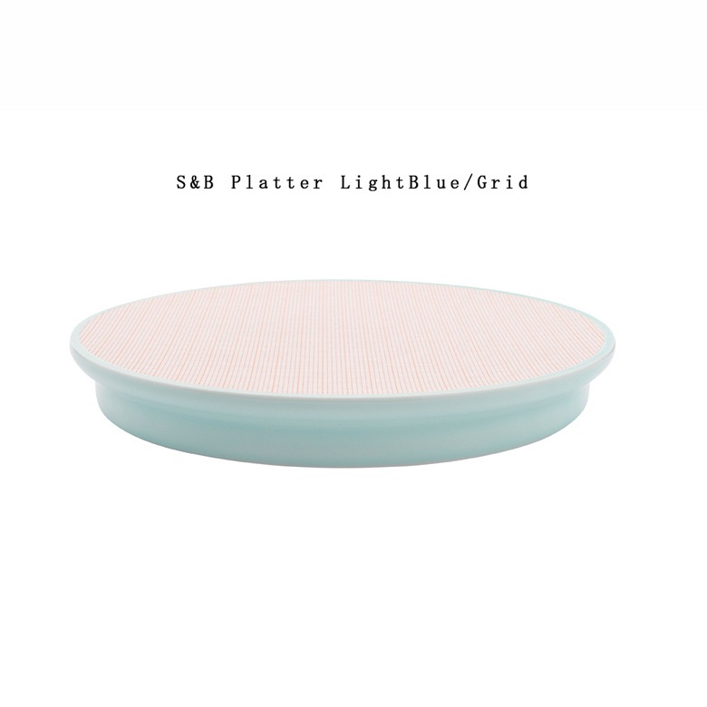 【有田焼/磁器】1616/arita japan S&B　Platter　LightBlue×Grid S&B Platter ライトブルー×グリッド ショルテン ＆ バーイングス　デザイン<br>TS&B/皿/plate/百田陶園/platter<br>【コンビニ受取対応商品】【RCP】