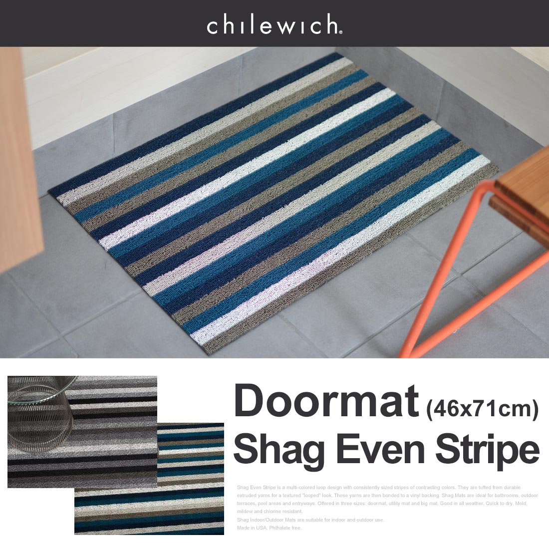 Chilewich/륦åۥեޥå Shag Even Stripe 󥹥ȥ饤 إޥå<br>饰ޥå ȥɥ ɥ եޥåȡڥӥ˼бʡۡRCP