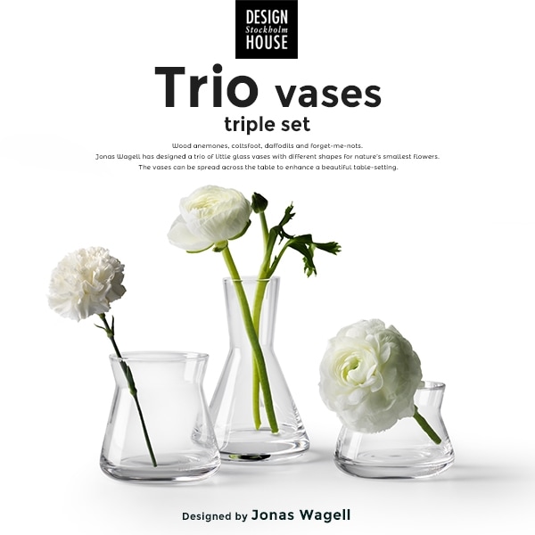 Design House Stockholm/ȥꥪ١ Trio vases  3å<br>501040213000//ִ/庹/饹/̲/ǥϥȥåۥڥӥ˼бʡۡRCP
