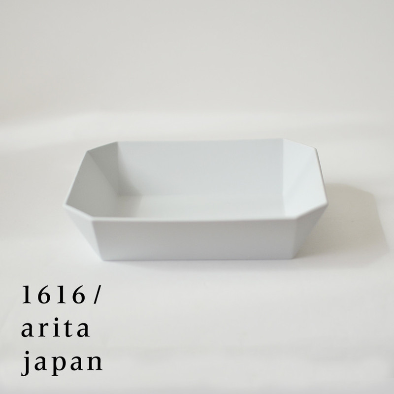 【有田焼/磁器】1616/arita japan TY SquareBowl-184 Gray 　TYスクエアボウル184 グレー　柳原照弘デザイン<br>TYパレス/皿/plate/百田陶園/イチロク アリタ ジャパン/スタンダード/standard<br>【コンビニ受取対応商品】【RCP】