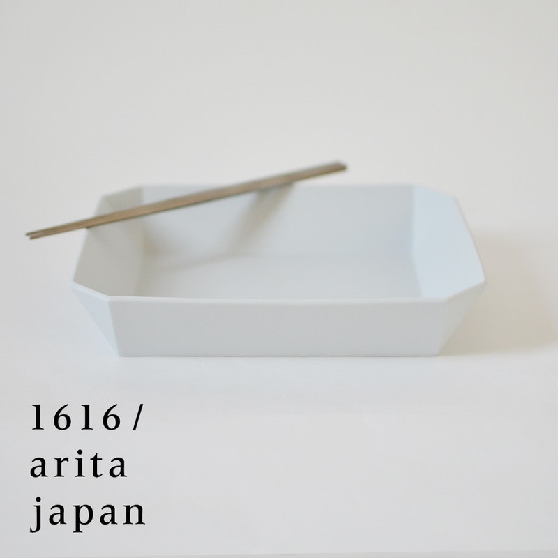 【有田焼/磁器】1616/arita japan TY SquareBowl-220 Gray　　TYスクエアボウル220グレー　柳原照弘デザイン<br>TYパレス/皿/plate/百田陶園/イチロク アリタ ジャパン/スタンダード/standard<br>【RCP】