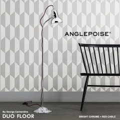 ��ANGLEPOISE ���󥰥�ݥ�����Duo Floor BRIGHT CHROME + RED CABLE LAMP