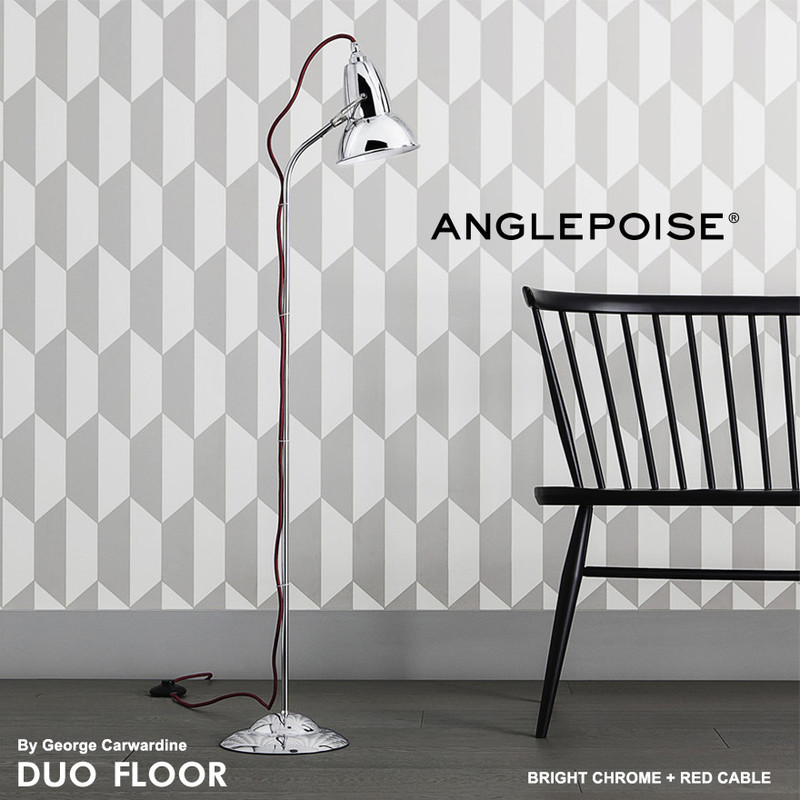 【ANGLEPOISE アングルポイズ】Duo Floor BRIGHT CHROME + RED CABLE LAMP