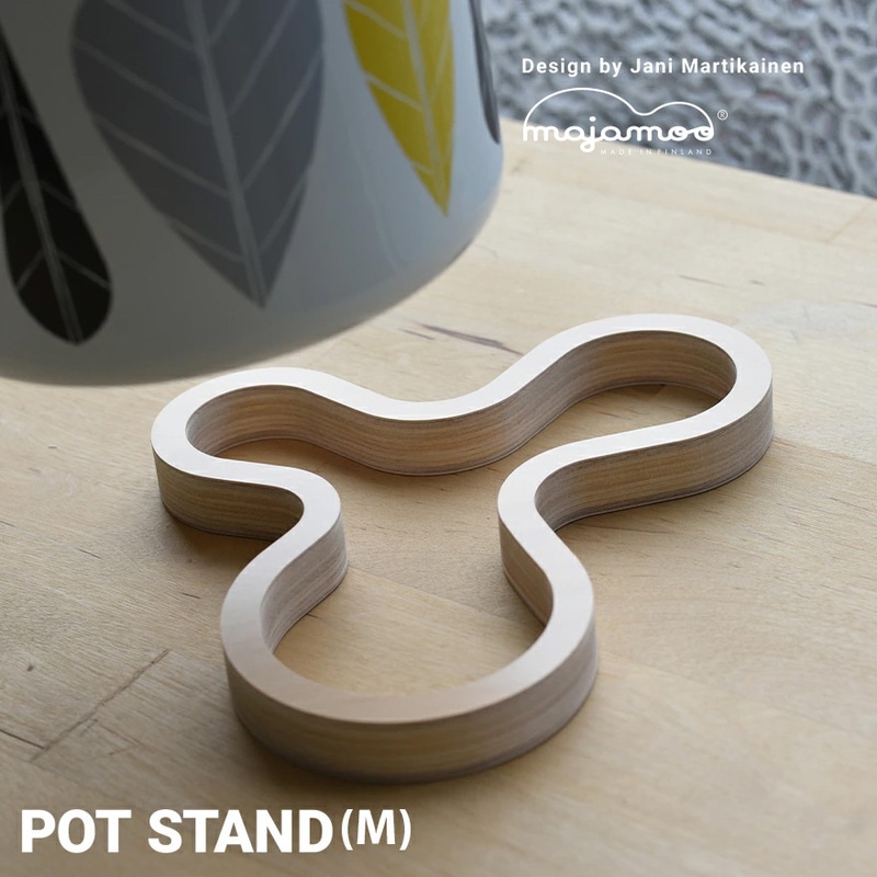 【majamoo/マヤムー】白樺のポットスタンド　M　ナチュラル/ホワイトフィンランド/白樺/木製/鍋敷き/北欧