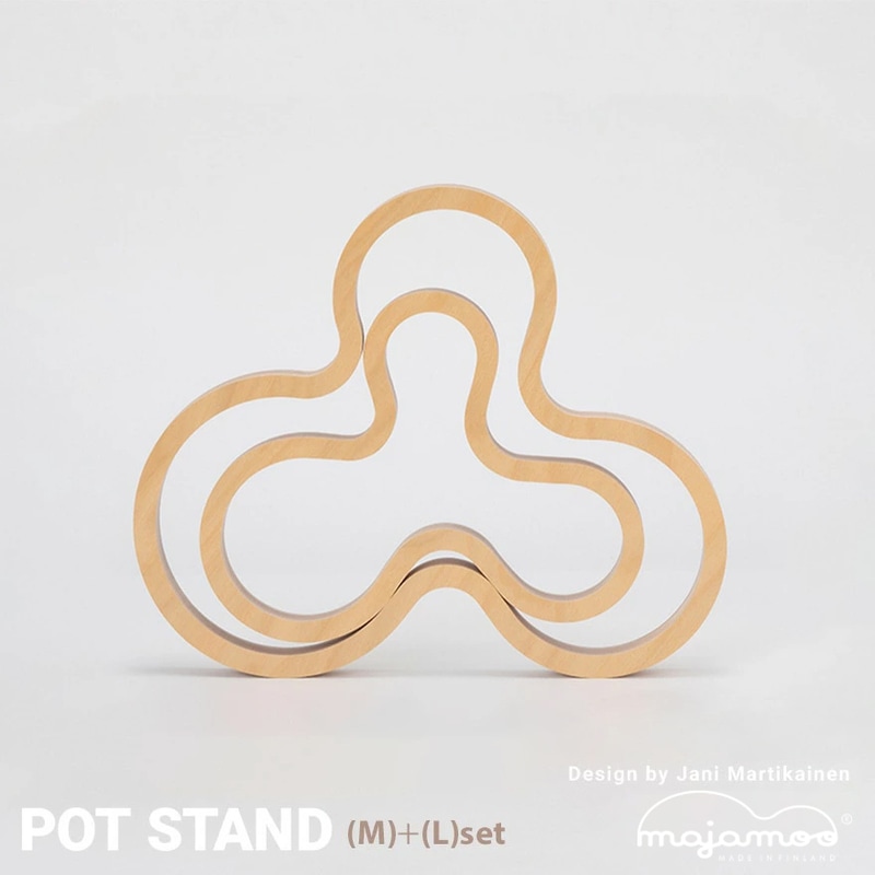 【majamoo/マヤムー】白樺のポットスタンド　M　L　セット　ナチュラル/ホワイトフィンランド/白樺/木製/鍋敷き/北欧【コンビニ受取対応商品】【RCP】