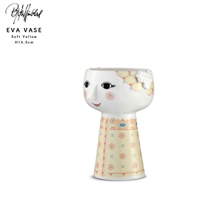 【BJORN WIINBLAD】Flower Vase Eva Soft Yellow ビヨン・ヴィンブラッド / フラワーベース / φ10.0cm × H14.5cm / 花瓶 /