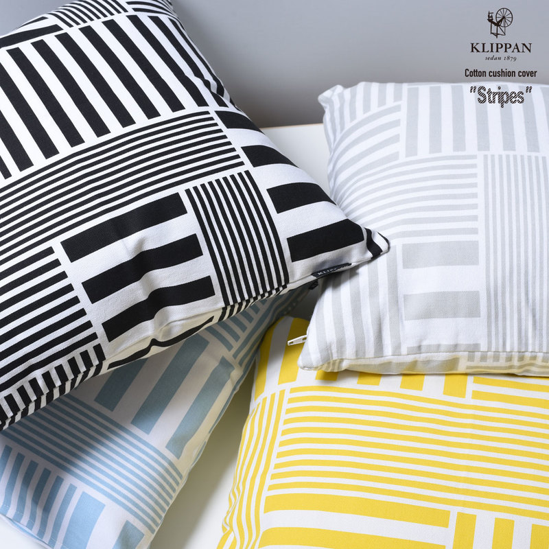 【カバーのみ】【KLIPPAN/クリッパン】Stripes　ストライプス コットンクッションカバー 約45x45cmストライプス/ファブリック/インテリア/クッション/カバー/コットン/スウェーデン