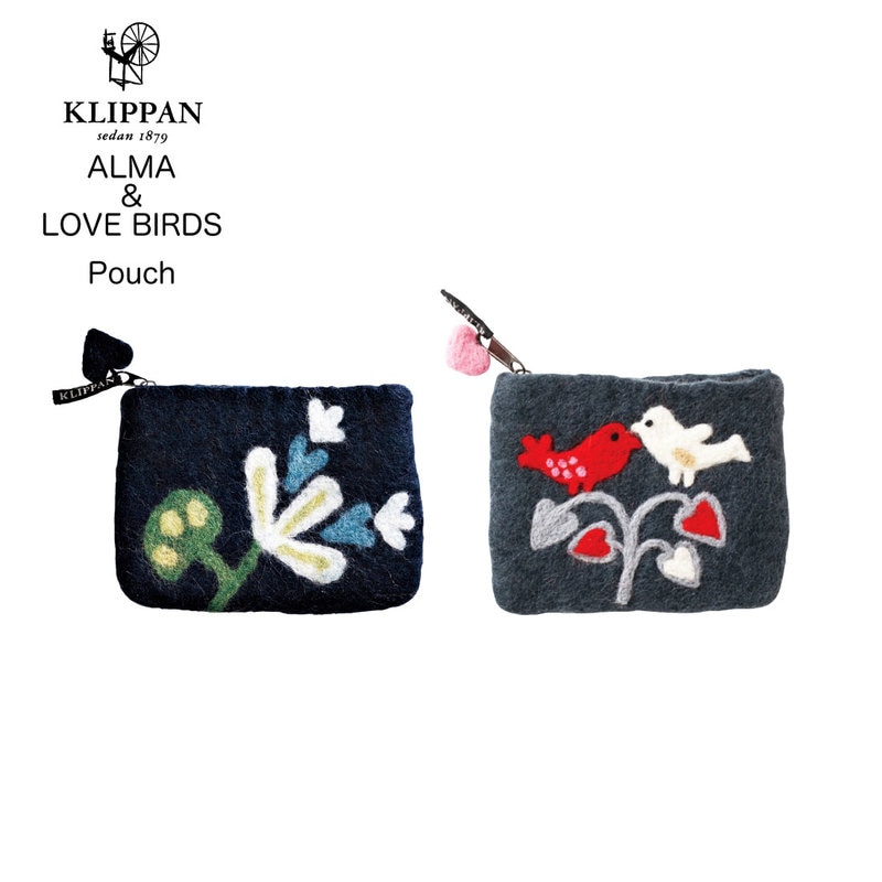 【KLIPPAN/クリッパン】アルマ＆ラブバーズ　ポーチ/ALMA/LOVE BIRDS/Pouch/おしゃれ/かわいい/キュート/プリティ