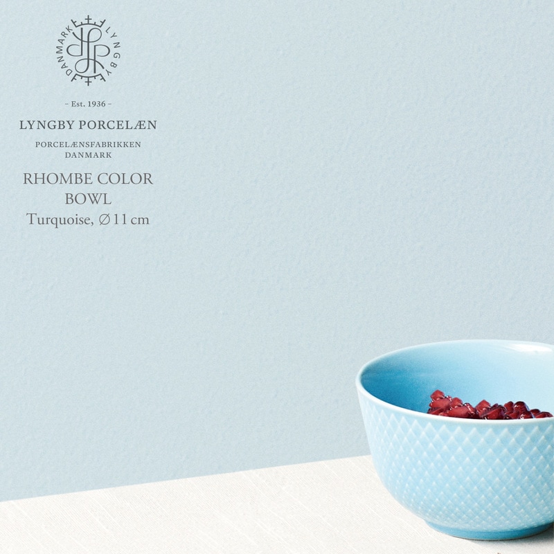 【LYNGBY PORCELAIN/リュンビュー・ポーセリン】RHOMBE COLOR BOWL 11cm/ロンブ/カラー/ボウル/STILLEBEN/Turquoise/Blue/Porcelain/鉢/食器/スティルレーベン/ターコイズ/ブルー