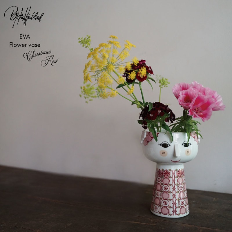 【BJORN WIINBLAD/ビヨン・ヴィンブラッド】Eva Flower Vase Xmas Red［56514］/フラワーベース/花瓶/クリスマス/限定生産/コンビニ受取対応