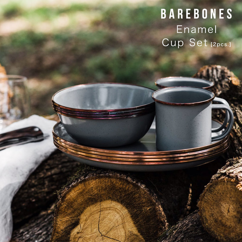 【BarebonesLiving ベアボーンズリビング】エナメルカップ2個セットEnamel Cup Vintage Tableware 琺瑯 カップ ホーロー エナメル 