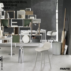 MUUTO FIBER COUNTER STOOL WOODBASE with BACKREST ISKOS-BERLIN ࡼ եС 󥿡ġ åɥ١ ؤ⤿դ ٥