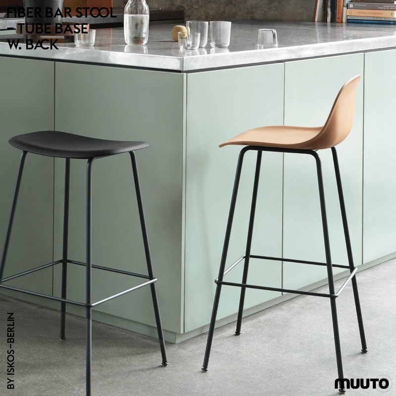 MUUTO FIBER BAR STOOL TUBEBASE with BACKREST ISKOS-BERLIN ムート ファイバー バースツール チューブベース 背もたれ付き イスコス・ベルリン