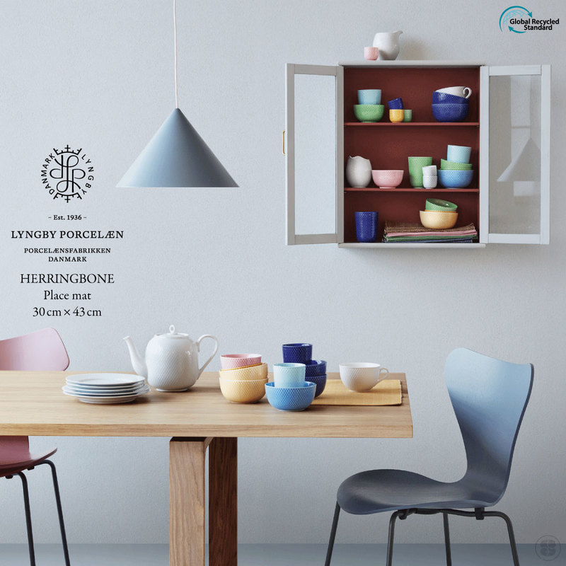LYNGBY PORCELAIN/HERRINGBONE/Place mat/リュンビュー・ポーセリン/30cm×43cm/GRS認定