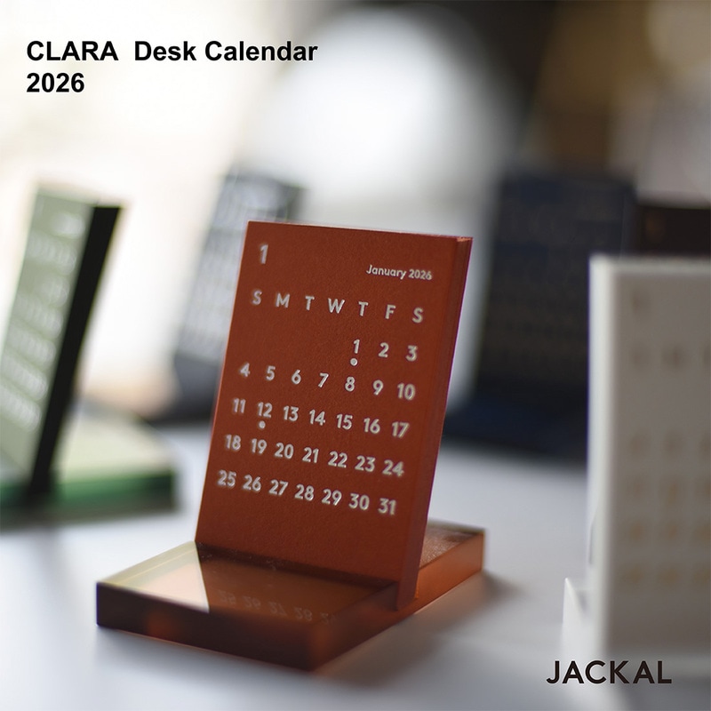 JACKAL CLARA ジャッカル クララ 2027 令和9年 卓上カレンダー カレンダー  デスクカレンダー 松田卓也 Takuya Matsuda ミニマル【ギフト特集】