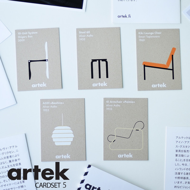 カードセット DIN A6 10.5×14.8cm（5枚セット） / artek アルテック / Alvar Aalto アルヴァ アアルト