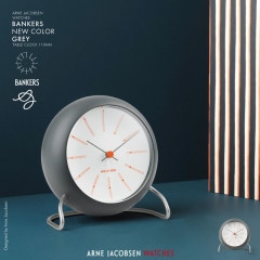 ARNE JACOBSEN WATCHES/BANKERS/TABLE CLOCK/110mm/NEW COLOR/GREY/͡䥳֥/Х󥫡/ơ֥륯å//졼//ǥޡΩ/ѥ륦å/ֻ/43694