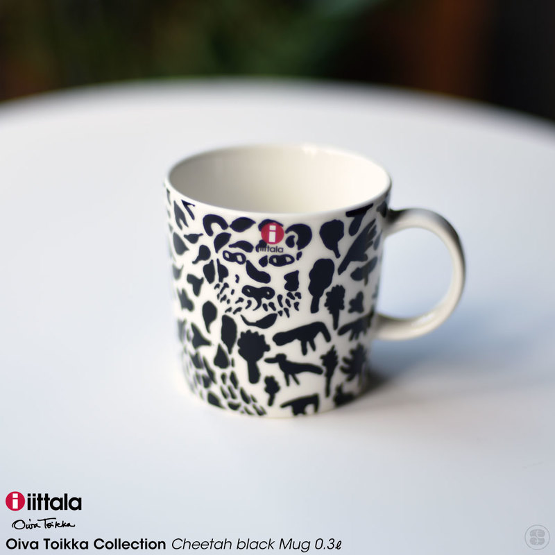 iittala/イッタラ/Oiva Toikka Collection/Cheetah black/Mug 0.3l/オイバ・トイッカコレクション/チーター/ブラック/マグ/300ml