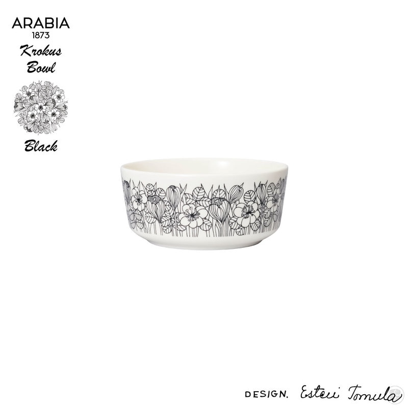 ARABIA/アラビア/Krokus/Bowl/Black/Esteri Tomula/クロッカス/ボウル/ブラック/エステリ・トムラ
