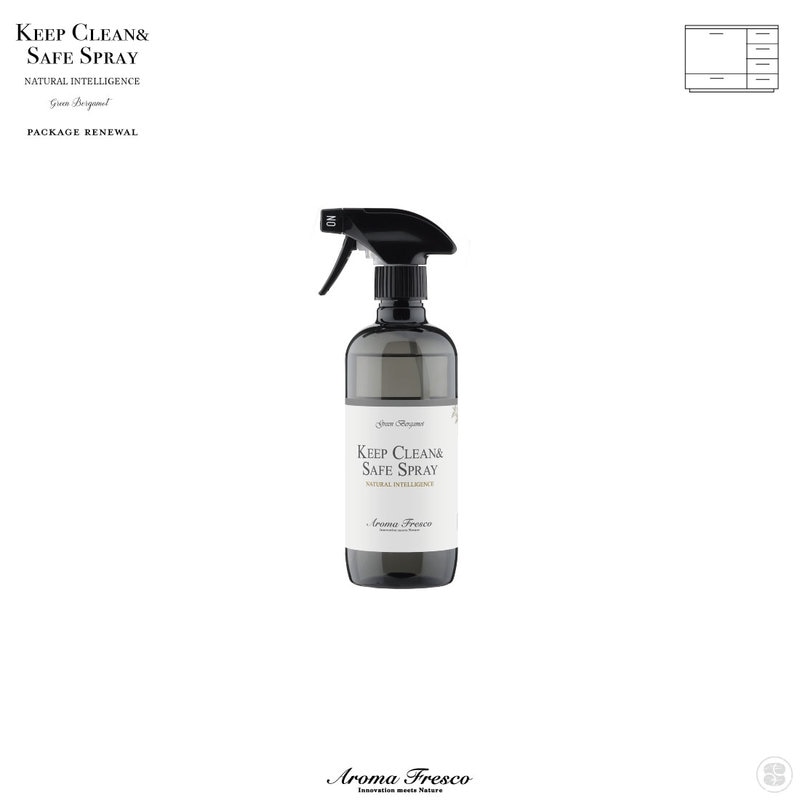 Aroma Fresco/Keep Clean ＆ Safe Spray/Green Bergamot/アロマフレスコ/キープクリーン＆セーフスプレー/グリーン･ベルガモット/480ml/台所用スプレー/抗菌/防臭/防汚/清潔/Made in Japan/日本製