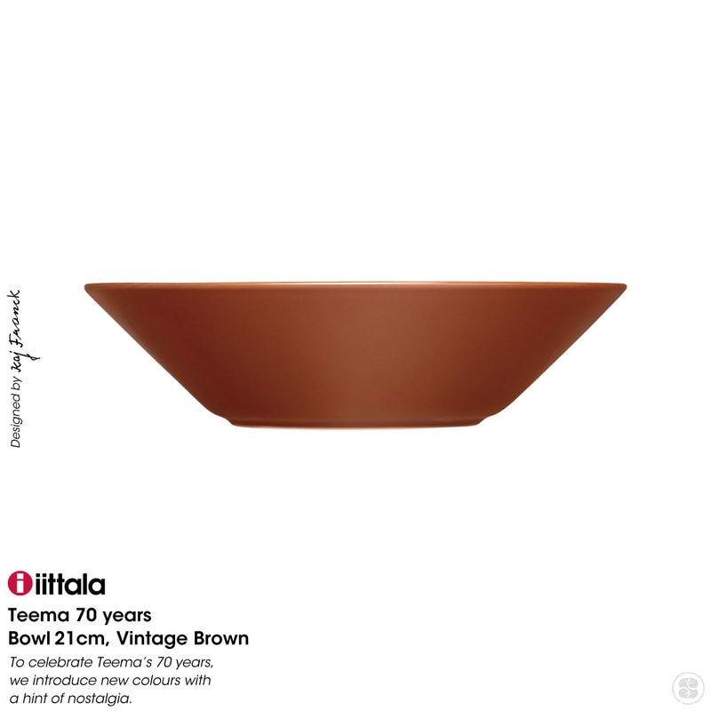 iittala/���å���/Teema 70 years/Bowl 21cm/Vintage Brown/Kaj Franck/�ƥ�����/70��ǯ/�ܥ���/21cm/�ӥ�ơ����֥饦��/�������ե��