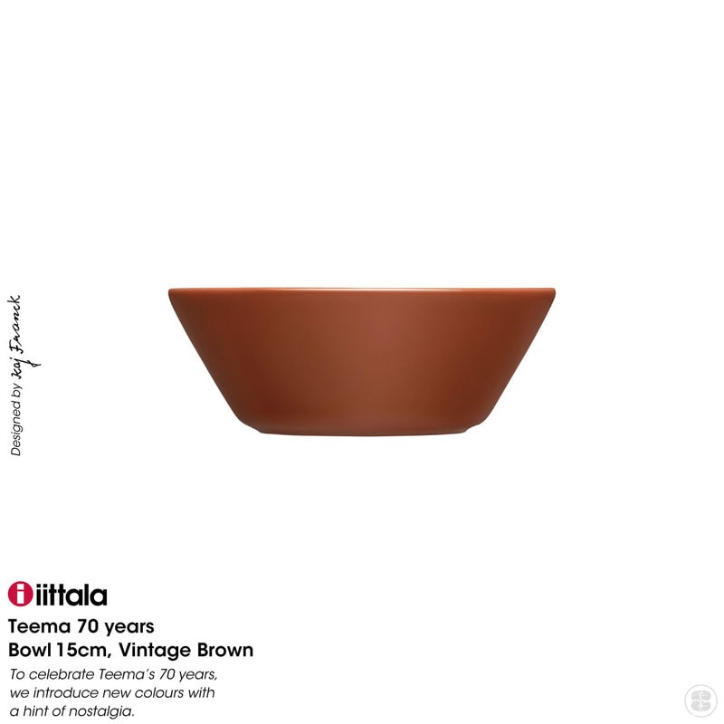 iittala/���å���/Teema 70 years/Bowl 15cm/Vintage Brown/Kaj Franck/�ƥ�����/70��ǯ/�ܥ���/15cm/�ӥ�ơ����֥饦��/�������ե��