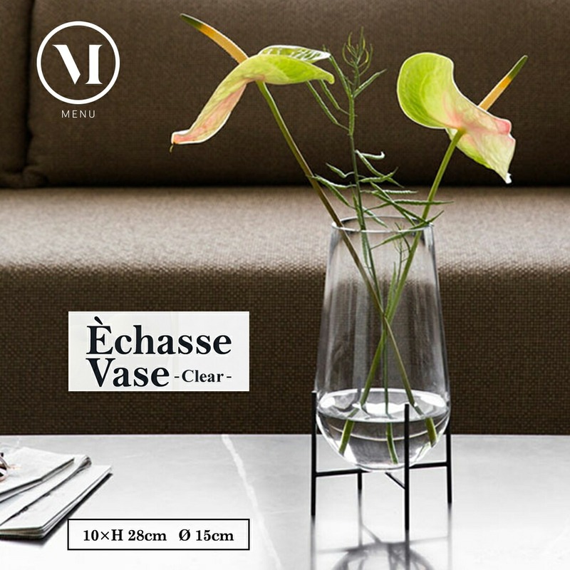 【SALE】クーポン不可 Audo Copenhagen Echasse Vase S clear イシャスベース Sサイズ クリア 4789039 φ15 cm 10×H 28cm<Br>花びん 花瓶 フラワーベース商品