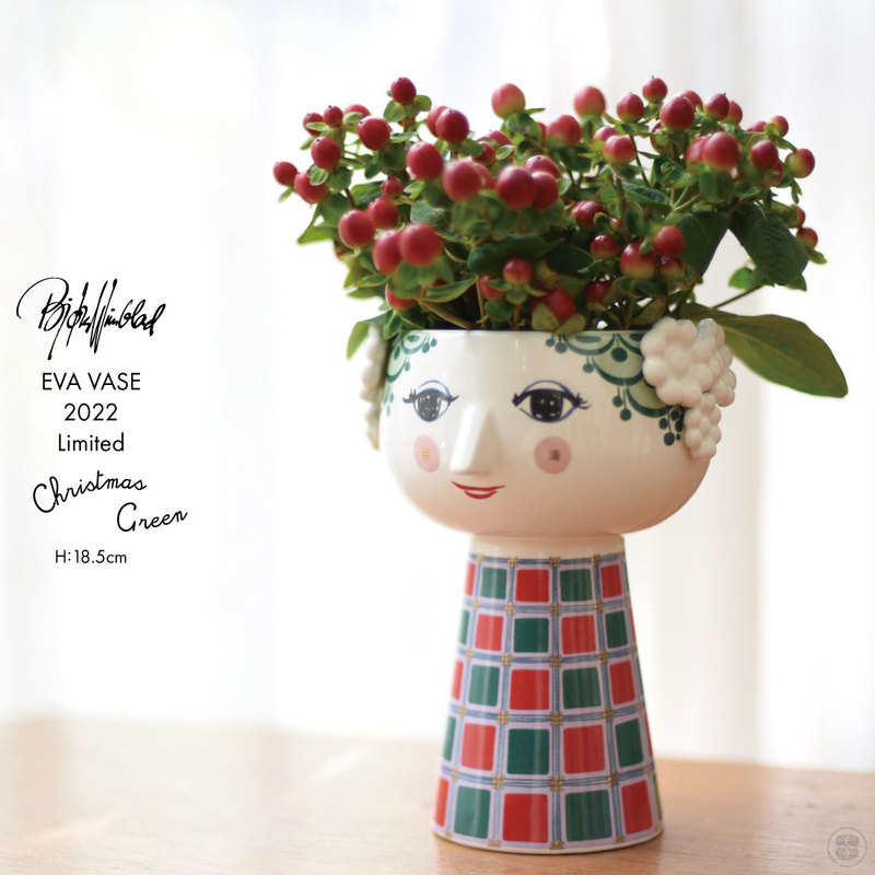 BJORN WIINBLAD/ビヨン・ヴィンブラッド/EVA VASE/2022 Limited Christmas Green/56541/H:18.5cm/フラワーベース/クリスマス/Xmas/限定