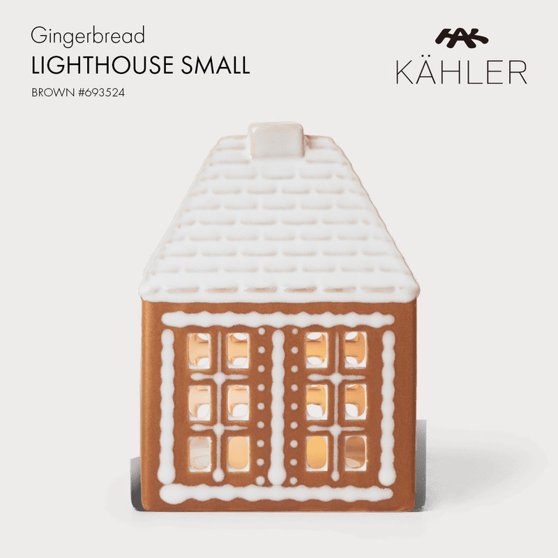 KAHLER ケーラー Gingerbread LIGHTHOUSE SMALL BROWN #693524 URBANIA アーバニア ジンジャーブレッド ハウス 陶器 クリスマス<br><br>KAHLERの美しく光の溢れるジンジャーブレッドハウス