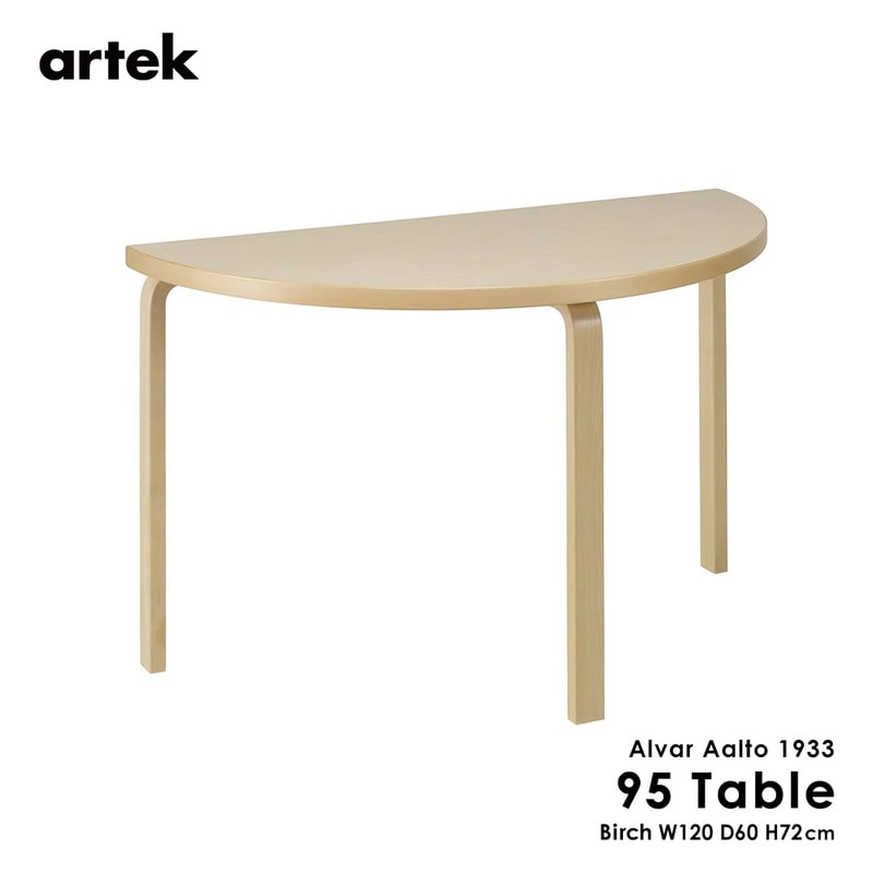 artek アルテック TABLE 95 ナチュラルラッカー バーチ 120x60x72cm テーブル Lレッグ アルヴァ・アアルト フィンランド 北欧