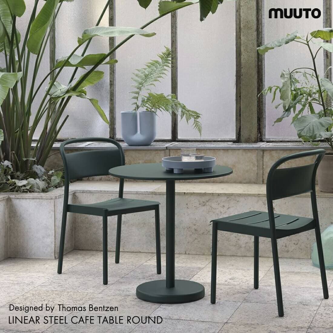 MUUTO ムート LINEAR STEEL CAFE TABLE ROUND リニアスチールカフェテーブル ラウンド デンマーク 北欧 Thomas Bentzen トーマス・ベンゼン