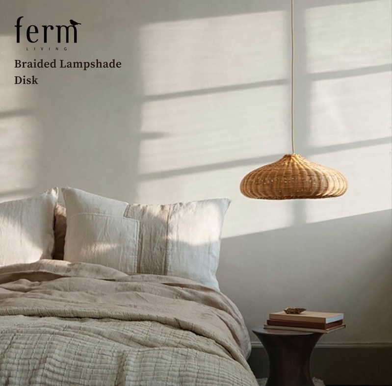 【日本正規販売品】ferm LIVING ファームリビング ブレイデッドランプシェード ディスク Braided Lampshade 照明 ペンダント コンセント ランプ<br><br>ferm LIVING/ぬくもりを感じる素朴でかわいいランプ