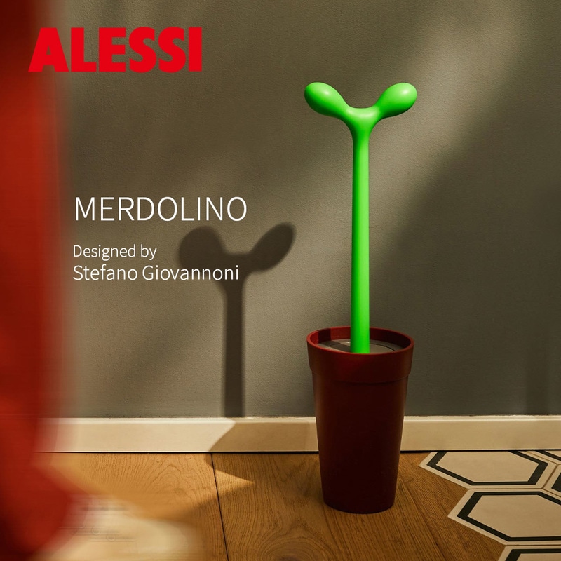Alessi アレッシ MERDOLINO メルドリーノ TOILET BRUSH トイレブラシ Stefano Giovannoni ステファノ・ジョバンノーニ 掃除 北欧 イタリア<br><br>鉢植えをモチーフにしたユニークなトイレブラシ