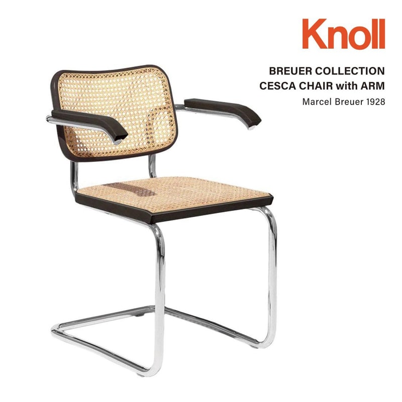 【名作チェア】Cesca Chair チェスカチェア 肘掛け（機械編み） / Knoll ノル / Marcel Breuer マルセル ブロイヤー