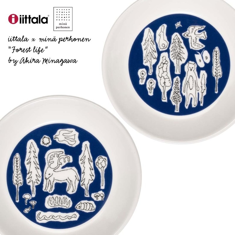イッタラ  iittala ミナ ペルホネン　12cm プレートセット ２枚 フォレストライフ forest life 皆川明  mina perhonen 1069484 北欧 フィンランド 皿<br><br>ミナ ペルホネンとのコラボレーションの第3章
