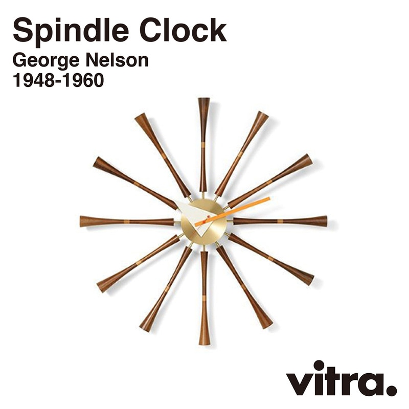 vitra ヴィトラ Spindle Clock スピンドル クロック Wall Clocks ウォールクロック GeorgeNelson ジョージ・ネルソン 時計 掛時計 インテリア 北欧 スイス<br><br>ジョージ・ネルソンが手掛けた、ミッドセンチュリーのデザインを象徴するアイコン「Wall Clocks」