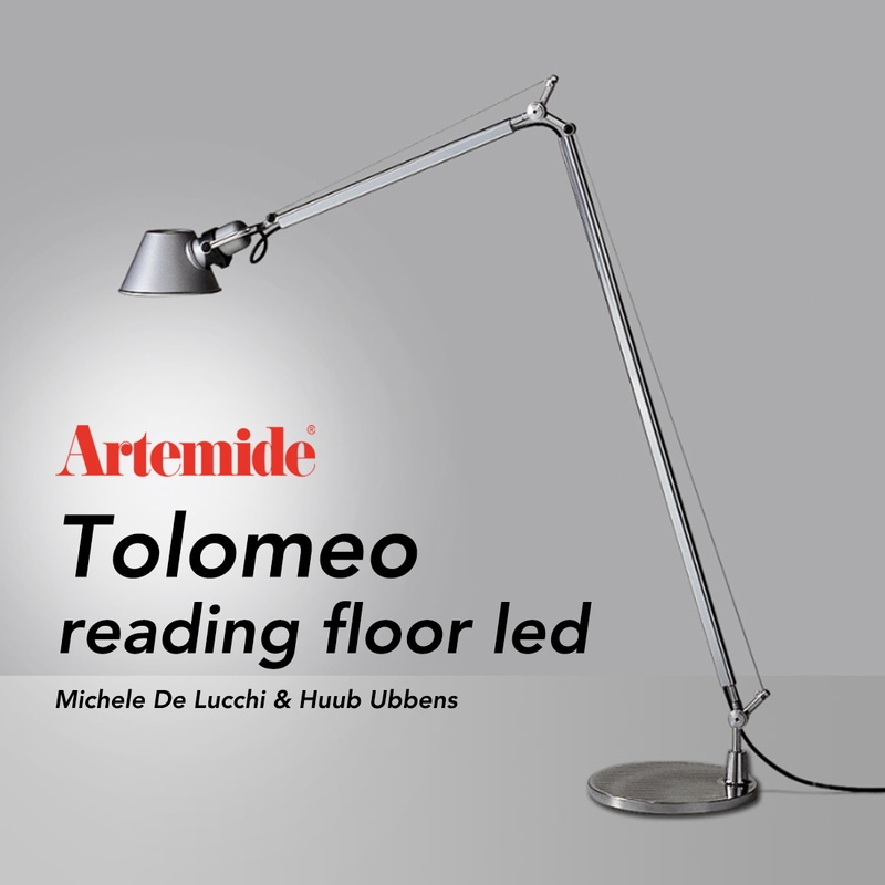 Artemide アルテミデ TOLOMEO Reading FLOOR LED Aluminium トロメオ リーディング フロアランプ LED仕様<br><br>世界的なベストセラーアイテム