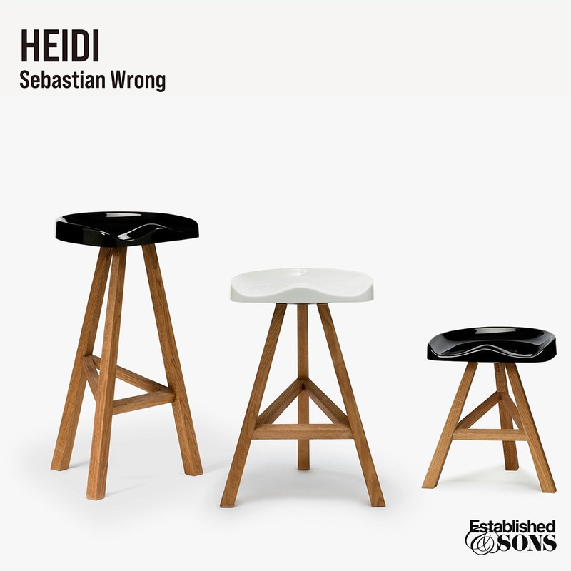 Established&Sons Heidi ハイジ  Sebastian Wrong セバスチャン・ロング 椅子 ダイニング リビング 木製 スツール<br><br>モダンさとノスタルジアが融合した Heidi  