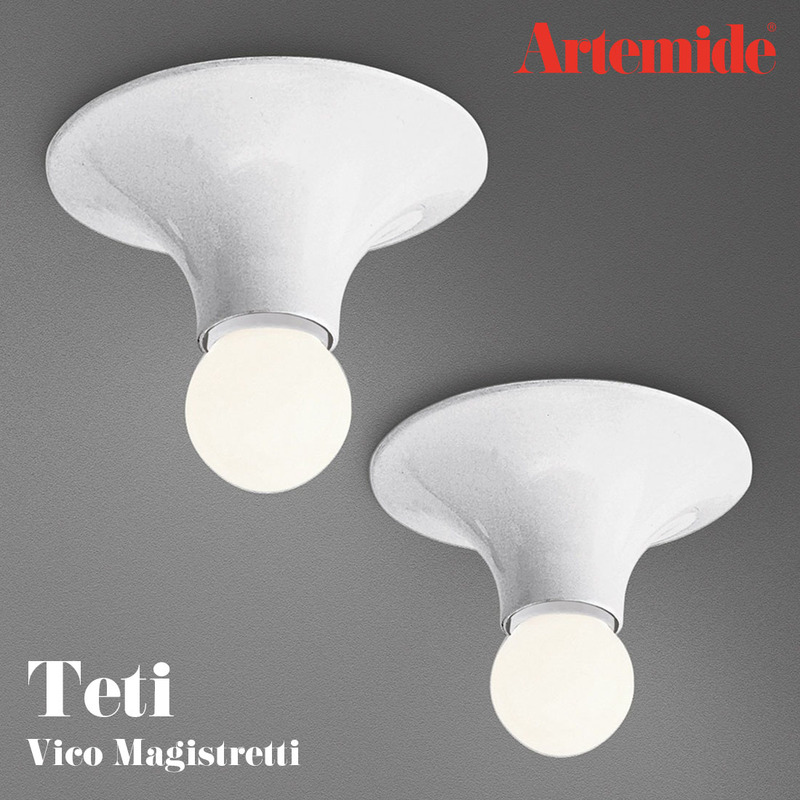 Artemide アルテミデ Teti テティ シーリングライト 壁掛け照明 ウォールランプ Vico Magistretti ヴィコ・マジストレッティ 照明 ライト イタリア<br><br>壁や天井に取り付けることができるミニマルランプ
