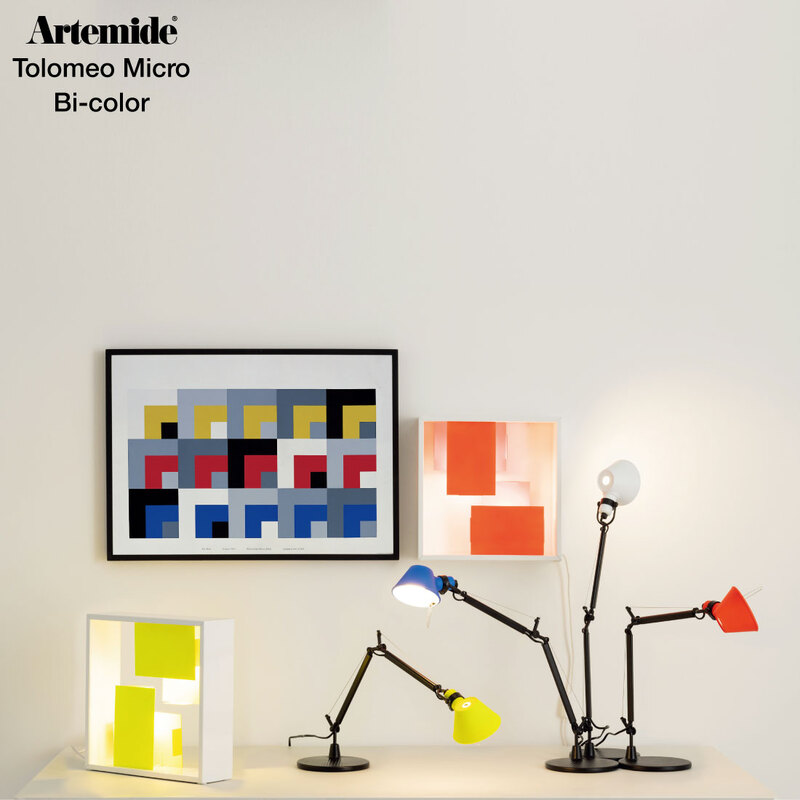 【スマート電球プレゼント】Artemide アルテミデ Tolomeo Micro Bi-color トロメオ ミクロ バイカラー テーブルランプ 電球仕様 ライト 照明 リビング スタンドライト 卓上<BR>Tolomeoのおしゃれなバイカラー