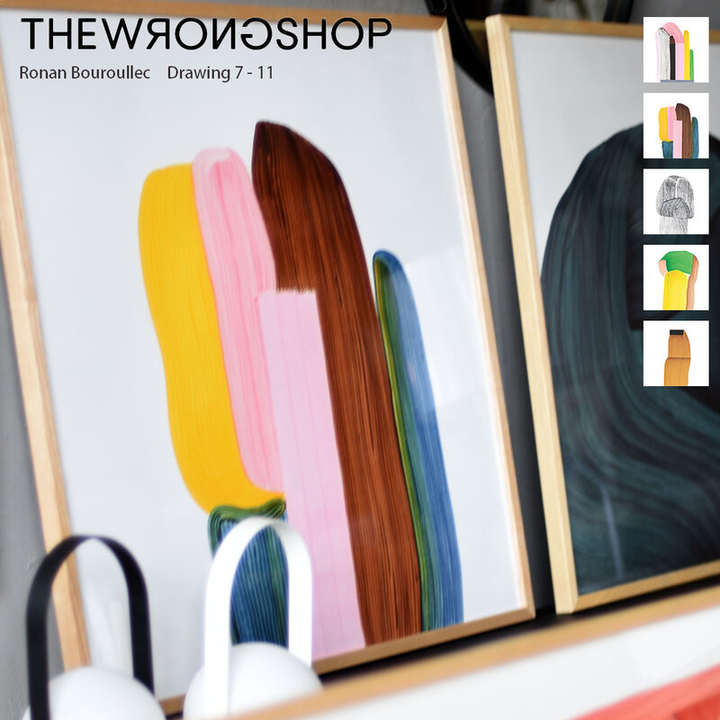 WRONGSHOP ロングショップ ロナン・ブルレック Drawing7.8.9.10.11ポスター 特注フレームセット 除湿和紙入り<br><br>WRONG SHOP ロナン・ブルレック ドローイング <br>ポスター＆特注フレームセット 