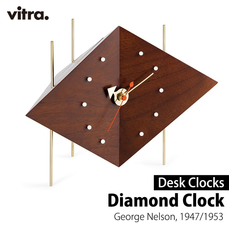 vitra ヴィトラ Desk Clocks デスククロック Diamond Clock ダイアモンドクロック 置き時計 卓上時計 George Nelson ジョージ・ネルソン ネルソンクロック<br><br>ジョージ・ネルソンがデザインしたインテリアアクセサリー「デスククロック」