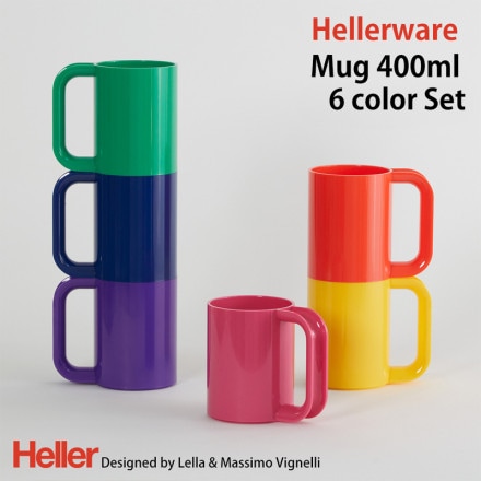 Heller �إ顼 Mug 6�����å� �ޥ� 400ml �����å��� �ޥ����å� Hellerware �إ顼������ �ץ饹���å� ����ե� Lella & Massimo Vignelli �ޥå��⡦�����ͥå�&��å顦�����ͥå�<br><br>��6�����åȡ��Ѥ߽ŤͲ�ǽ�ʥ���ե�ǳڤ����������줿�ޥ����å�