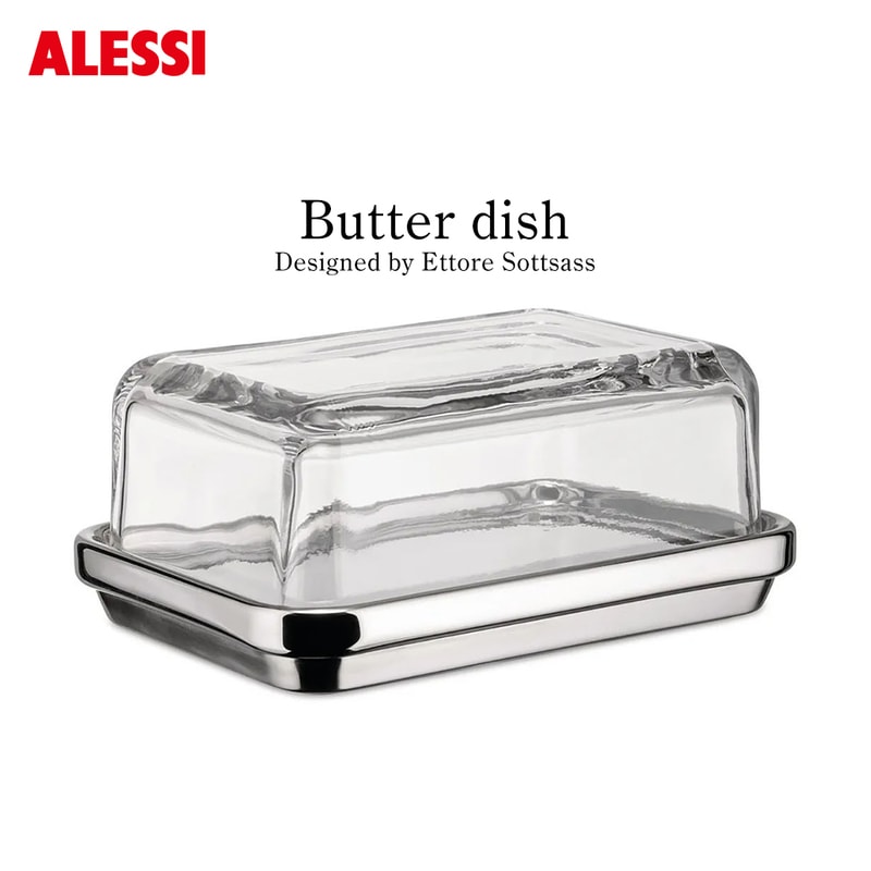 ALESSI Butter dish アレッシ バターディッシュ ES03 Ettore Sottsass エットレ・ソットサス バターケース<br><br>デザイン界における革命の創始者の一人エットレ・ソットサスデザイン